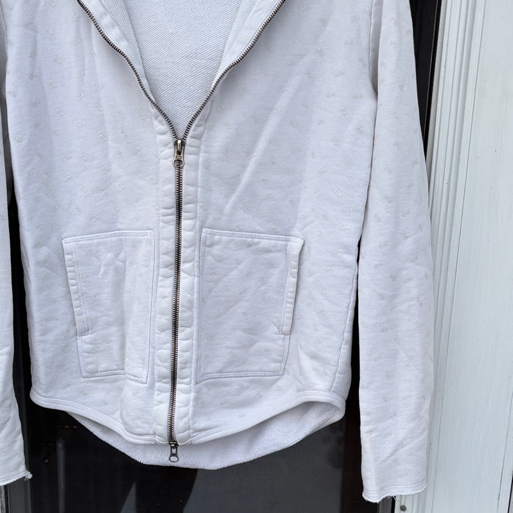 ATM Anthony Thomas Melillo Ladies Off White Pockets hood full Zip-Up Jacket-S - Picture 10 of 10